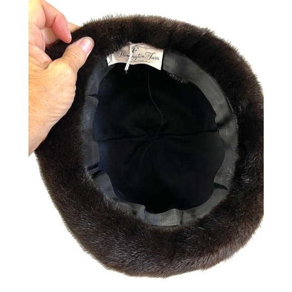 Mob wife Flemington Furs Mink Fur Ranch Natural Blk Mint Sz S/M Matching Hat vtg - Picture 16 of 16